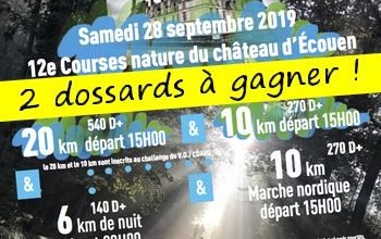 2 dossards Courses Nature du Château d Ecouen 2019 (Val d'Oise)