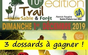 3 dossards Trail sable et forêt Patrick Fougère 2019 (Charente Maritime)