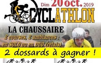 2 dossards Cycl Athlon de La Chaussaire 2019 (Maine et Loire)