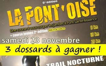 3 dossards Trail la Pontoise 2019 (Oise)