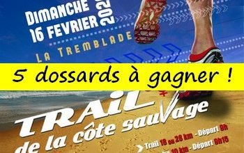 5 dossards Trail de la côte sauvage 2020 (Charente Maritime)