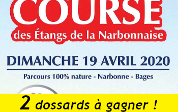 2 dossards Course des étangs de la Narbonnaise 2020 (Aude)