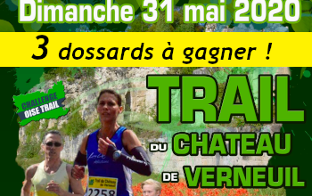3 dossards Trail du Château de Verneuil 2020 (Oise)