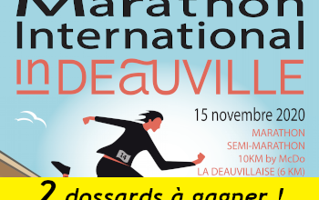 2 dossards Marathon international de Deauville 2020 (Calvados)