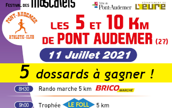5 dossards 5 et 10 km des Mascarets 2021 (Eure)