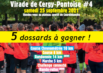 5 dossards Course de l Espoir de Cergy-Pontoise 2021 (Val d'Oise)