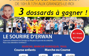 3 dossards Trail & Marche Sourire d Erwan 2021 (Essonne)