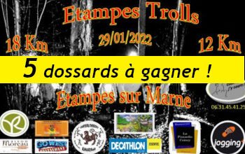 5 dossards Etampes Trolls 2022 (Aisne)