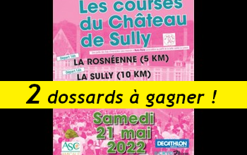 2 dossards Course du Château de Sully 2022 (Yvelines)