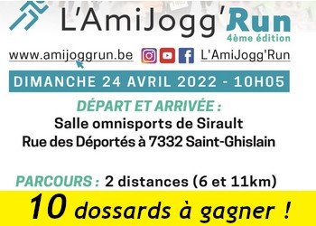 10 dossards Fidelias AmiJogg Run 2022 (Belgique)