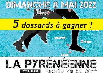 5 dossards Pyrénéenne 10 km du 20ème Paris 2022 (Paris)