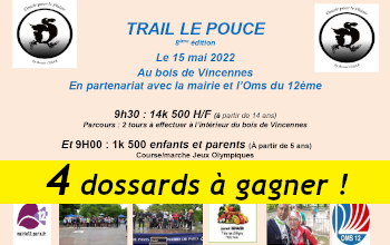 4 dossards Trail Le Pouce 2022 (Paris)
