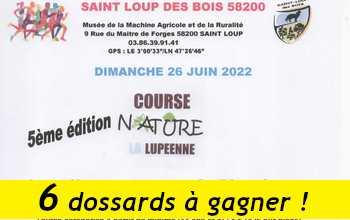 6 dossards Lupéenne Course Nature 2022 (Nièvre)