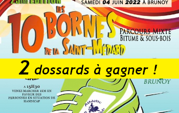 2 dossards 10 Bornes de la Saint Médard 2022 (Essonne)