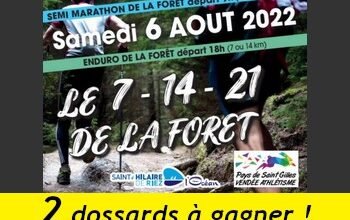 2 dossards 7-14-21 de la Forêt 2022 (Vendée)