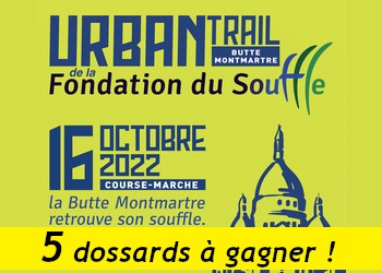 5 dossards Urban Trail de la Fondation du Souffle à la Butte Montmartre 2022 (Paris)