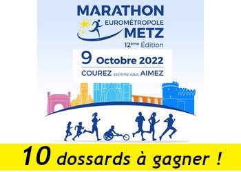 10 dossards Marathon Eurométropole de Metz 2022 (Moselle)