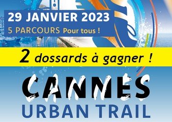 2 dossards Cannes Urban Trail 2023 (Alpes Maritimes)