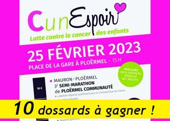 10 dossards Semi-marathon de Ploërmel Communauté 2023 (Morbihan)