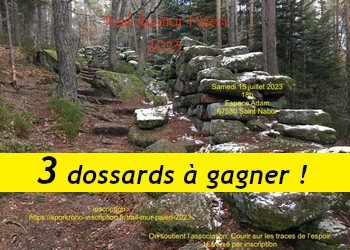 3 dossards Trail du Mur Païen 2023 (Bas Rhin)