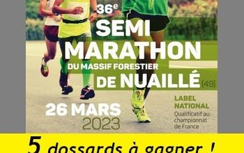 5 dossards Semi-marathon du Massif Forestier 2023 (Maine et Loire)