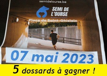 5 dossards Semi-marathon de l Ourse 2023 (Belgique)