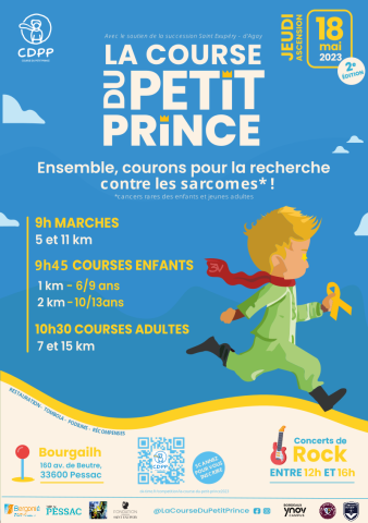 Course du Petit Prince - événement caritatif pour aider la recherche contre les sarcomes; cancers rares des enfants et jeunes adultes