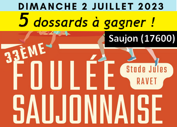 5 dossards Foulée saujonnaise 2023 (Charente Maritime)