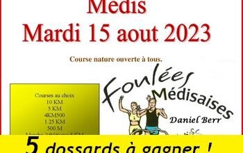 5 dossards Foulées Médisaises 2023 (Charente Maritime)