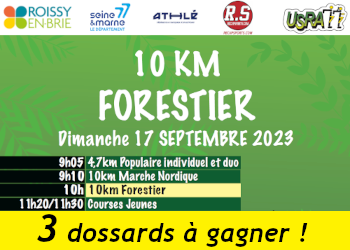 3 dossards 10 km Forestier de Roissy-en-Brie 2023 (Seine et Marne ...