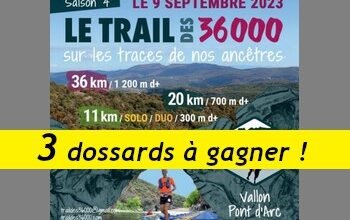 3 dossards Trail des 36000 2023 (Ardèche)
