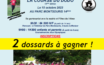 2 dossards Course du dodo 2023 (Paris)