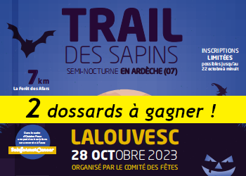 2 dossards Trail des sapins 2023 (Ardèche)