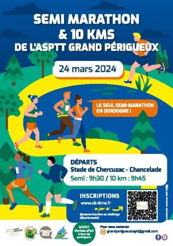 Semi-marathon et 10 km de l'ASPTT Périgueux Athlétisme