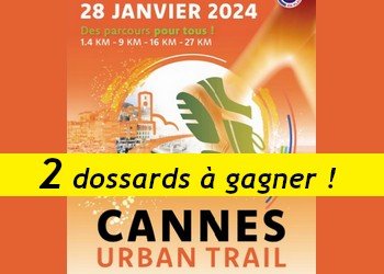 2 dossards Cannes Urban Trail 2024 (Alpes Maritimes)