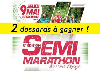 2 dossards Semi-marathon du Pont Rouge 2024 (Hérault)
