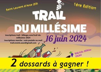 2 dossards Trail du Millésime 2024 (Gironde)