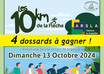 4 dossards 10 km de La Flèche 2024 (Sarthe)