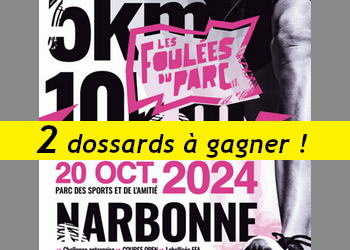 2 dossards Foulées du Parc 2024 (Aude)