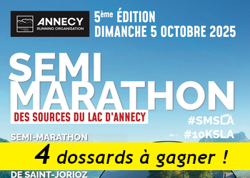 4 dossards Semi-marathon des Sources du Lac d Annecy 2025 (Haute Savoie)