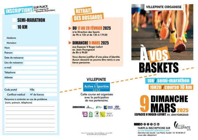 A vos baskets, 10 km et semi-marathon de Villepinte