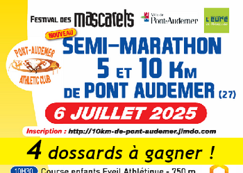 4 dossards 5 et 10 km des Mascarets 2025 (Eure)