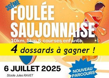 4 dossards Foulée saujonnaise 2025 (Charente Maritime)