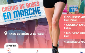 Cœurs de roses en marche