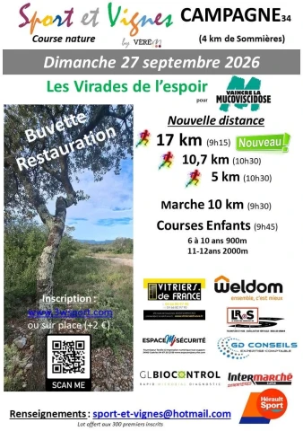 Sport et Vignes 5, 10 et 17 km pour Vaincre la Mucoviscidose